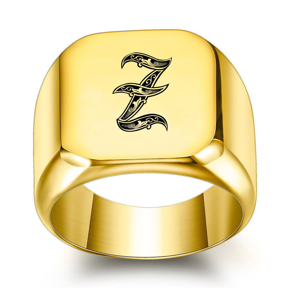 Klassisk Noble Initial Ring | Guld