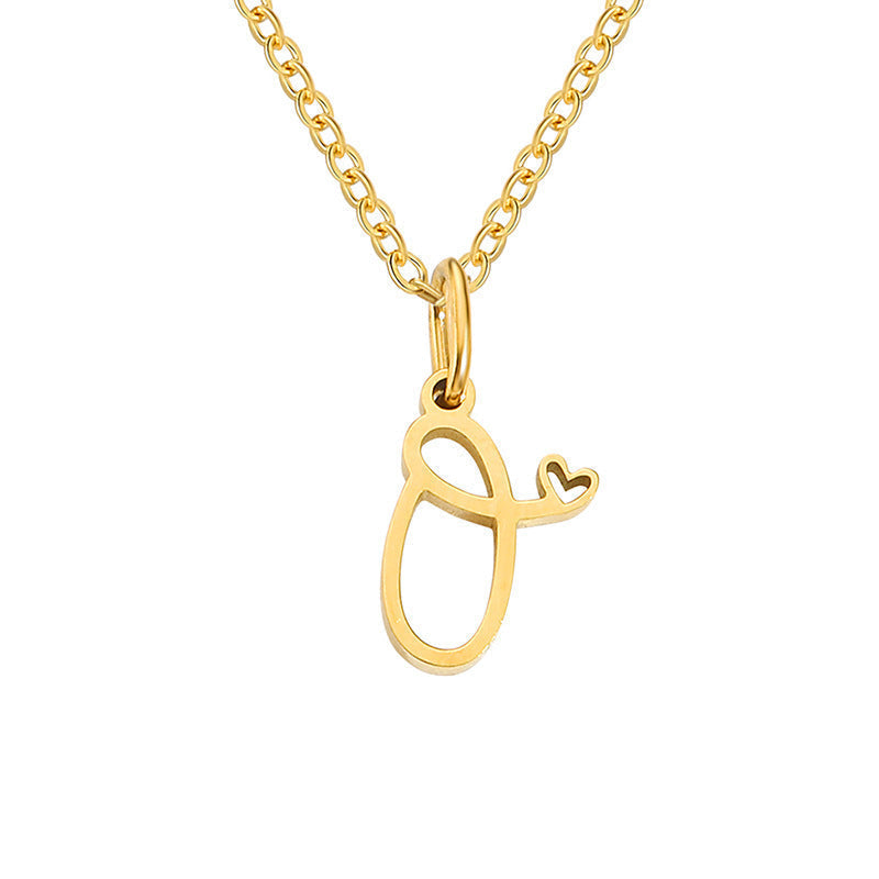 Hjerte Initial Halskæde | Guld