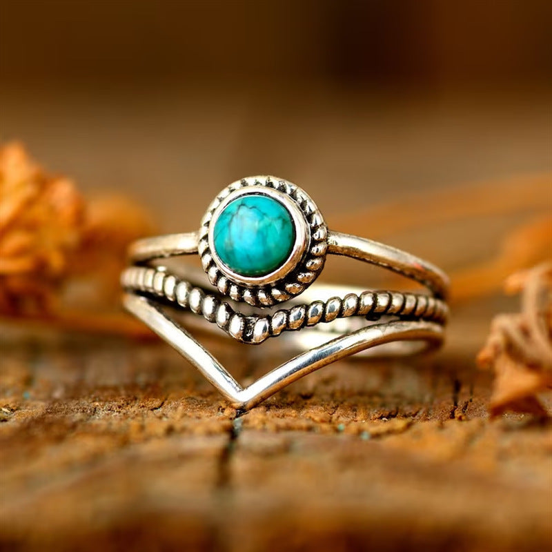 Velora Turkis Perle Ring | Guld