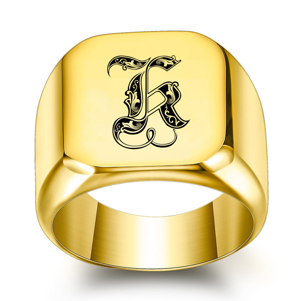 Klassisk Noble Initial Ring | Guld