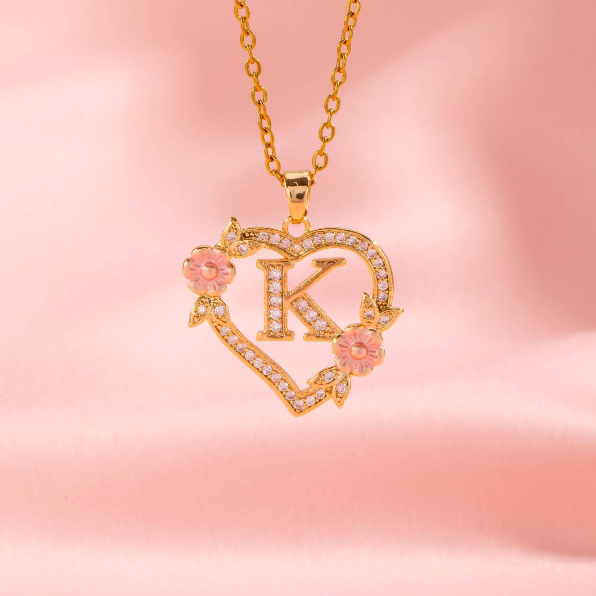 Blomster Charm Initial Halskæde | Guld