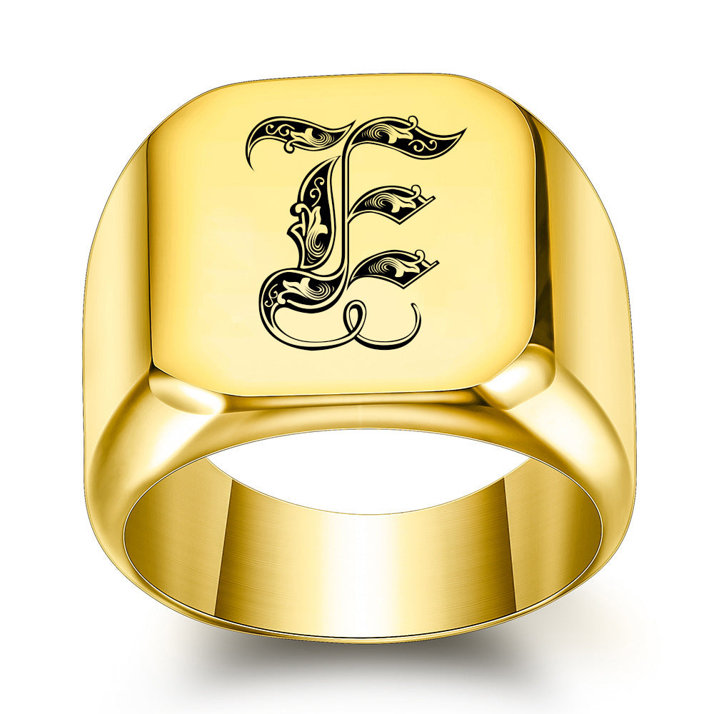 Klassisk Noble Initial Ring | Guld