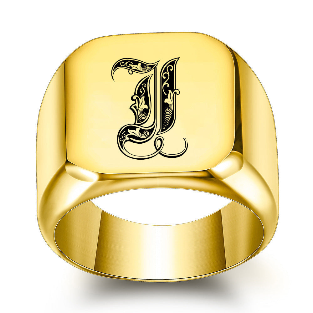 Klassisk Noble Initial Ring | Guld