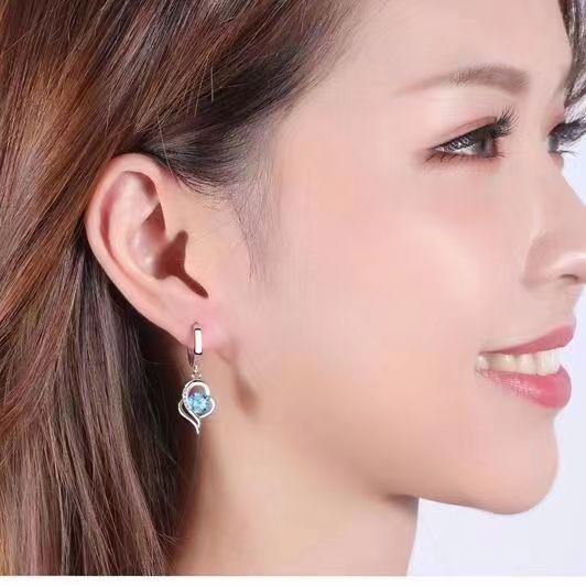 Eclipse Hjerte Drop Øreringe | Hvidguld