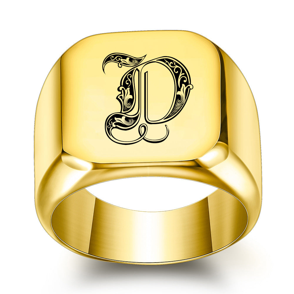 Klassisk Noble Initial Ring | Guld