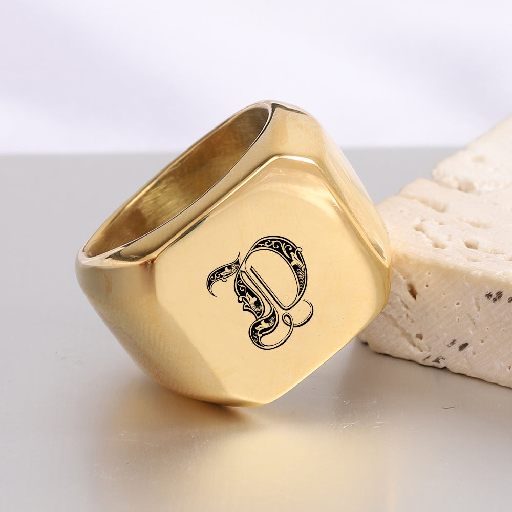 Klassisk Noble Initial Ring | Guld
