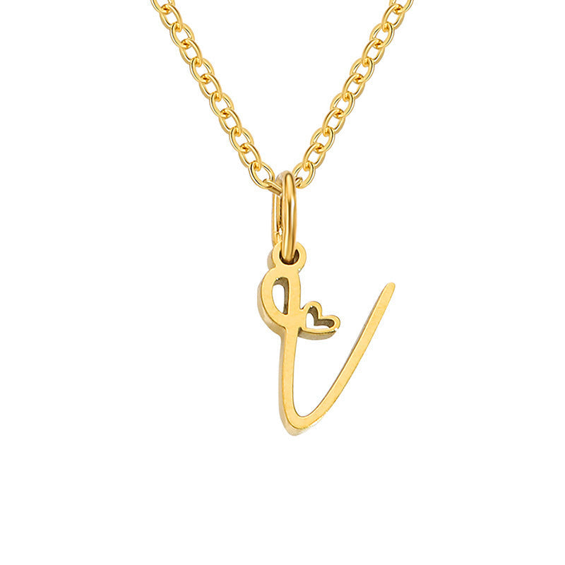 Hjerte Initial Halskæde | Guld