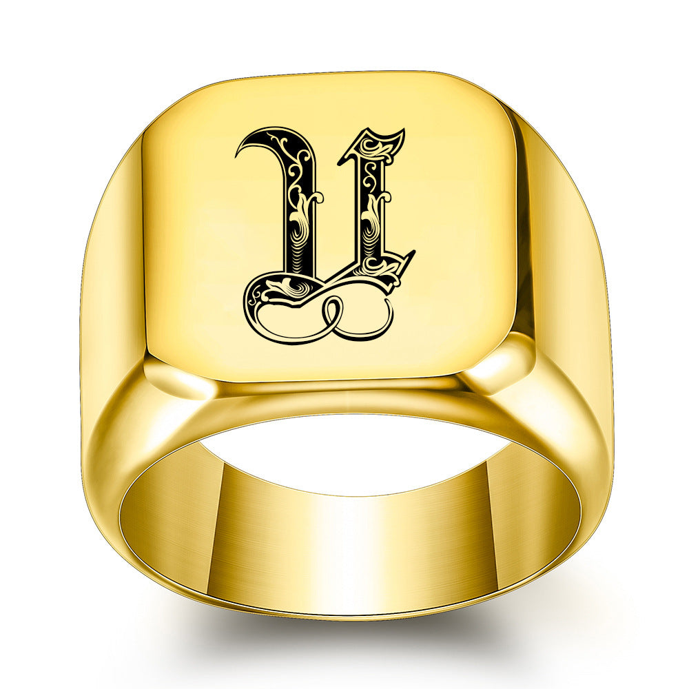 Klassisk Noble Initial Ring | Guld