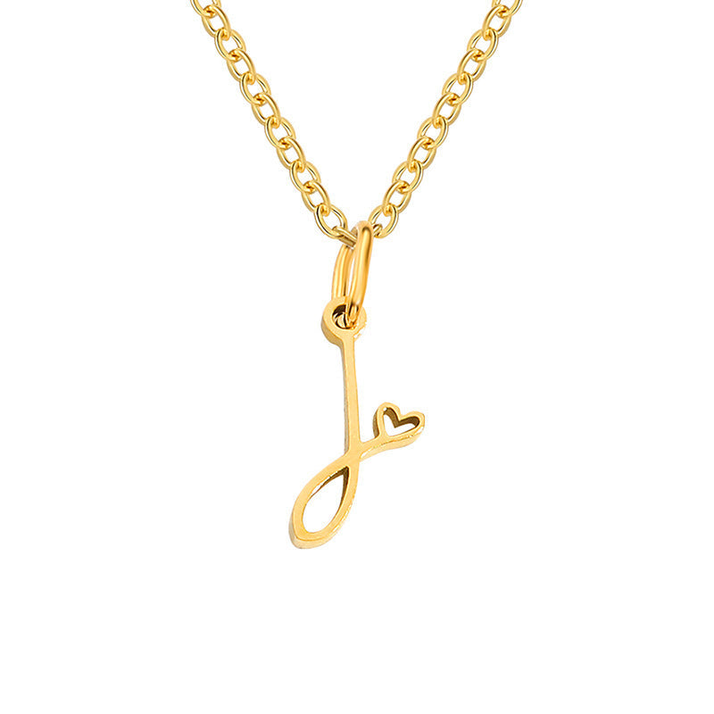 Hjerte Initial Halskæde | Guld