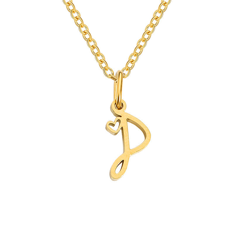 Hjerte Initial Halskæde | Guld
