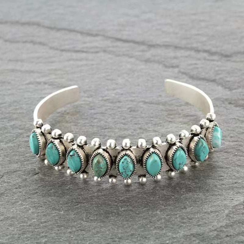 Azmira Turquoise Cuff Bracelet | Hvidguld
