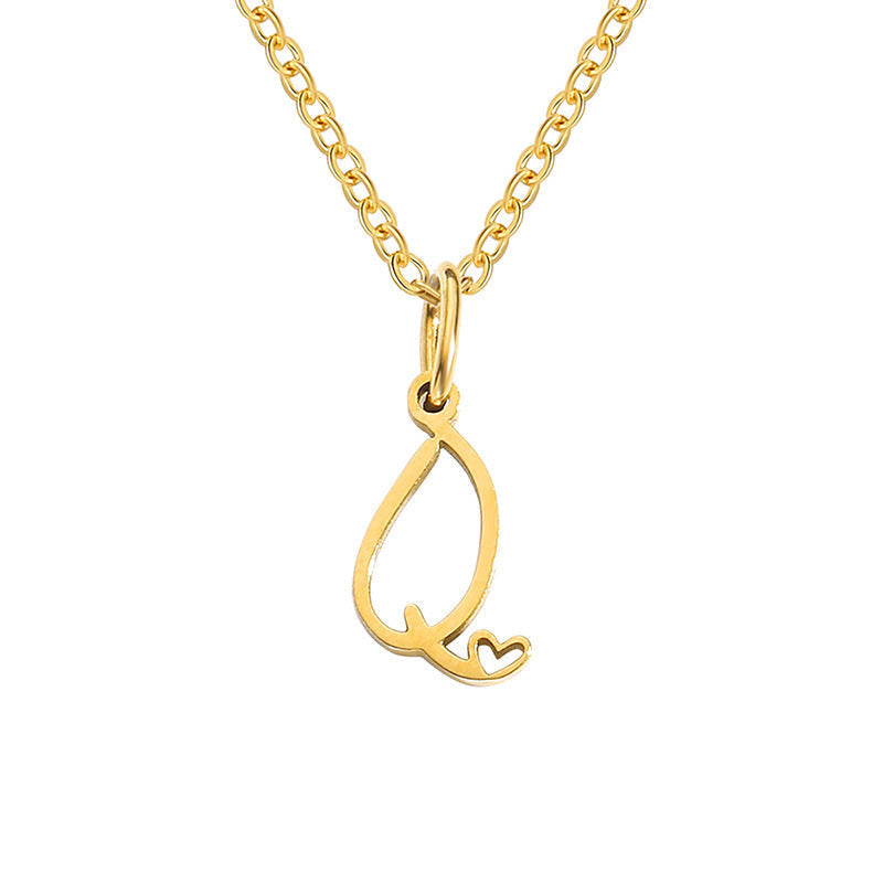 Hjerte Initial Halskæde | Guld