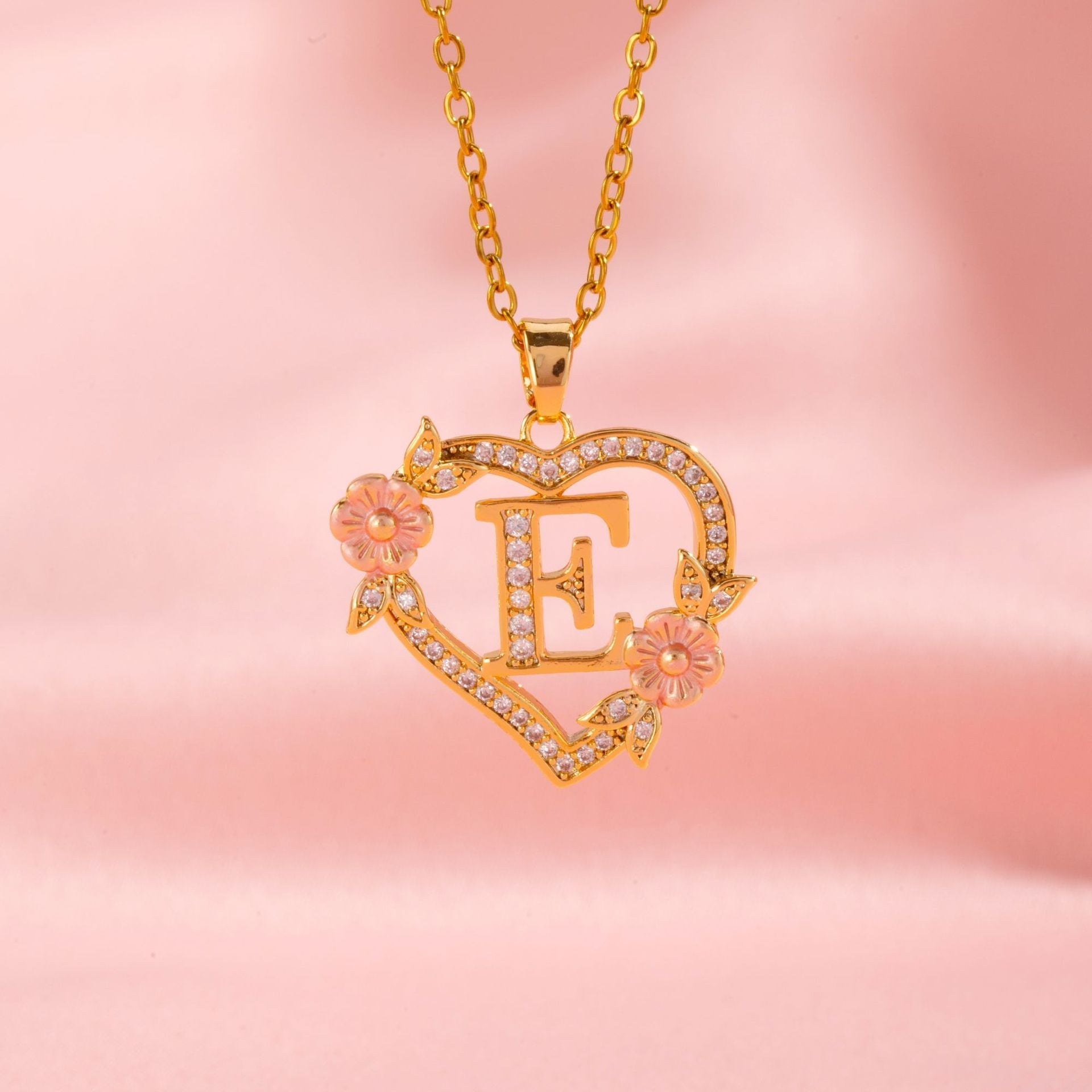 Blomster Charme Initial Halskæde | Guld