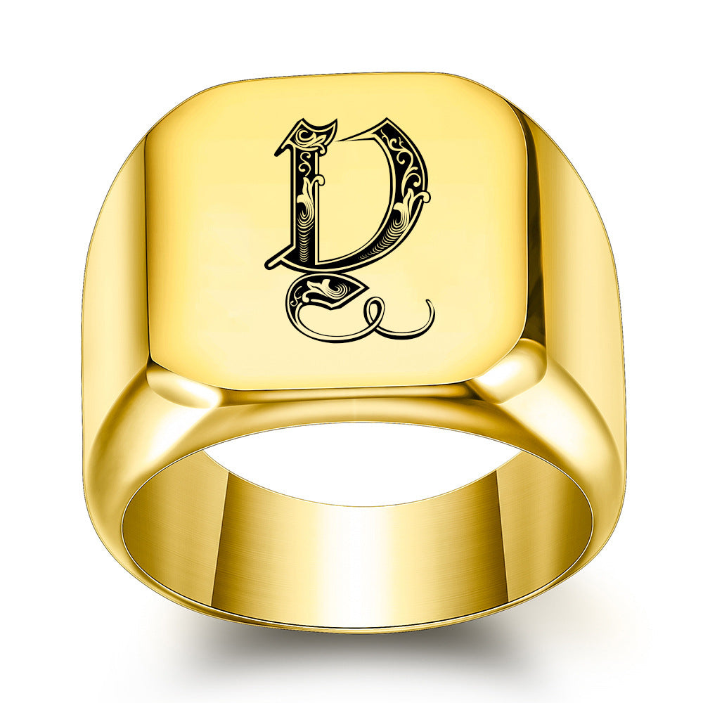Klassisk Noble Initial Ring | Guld
