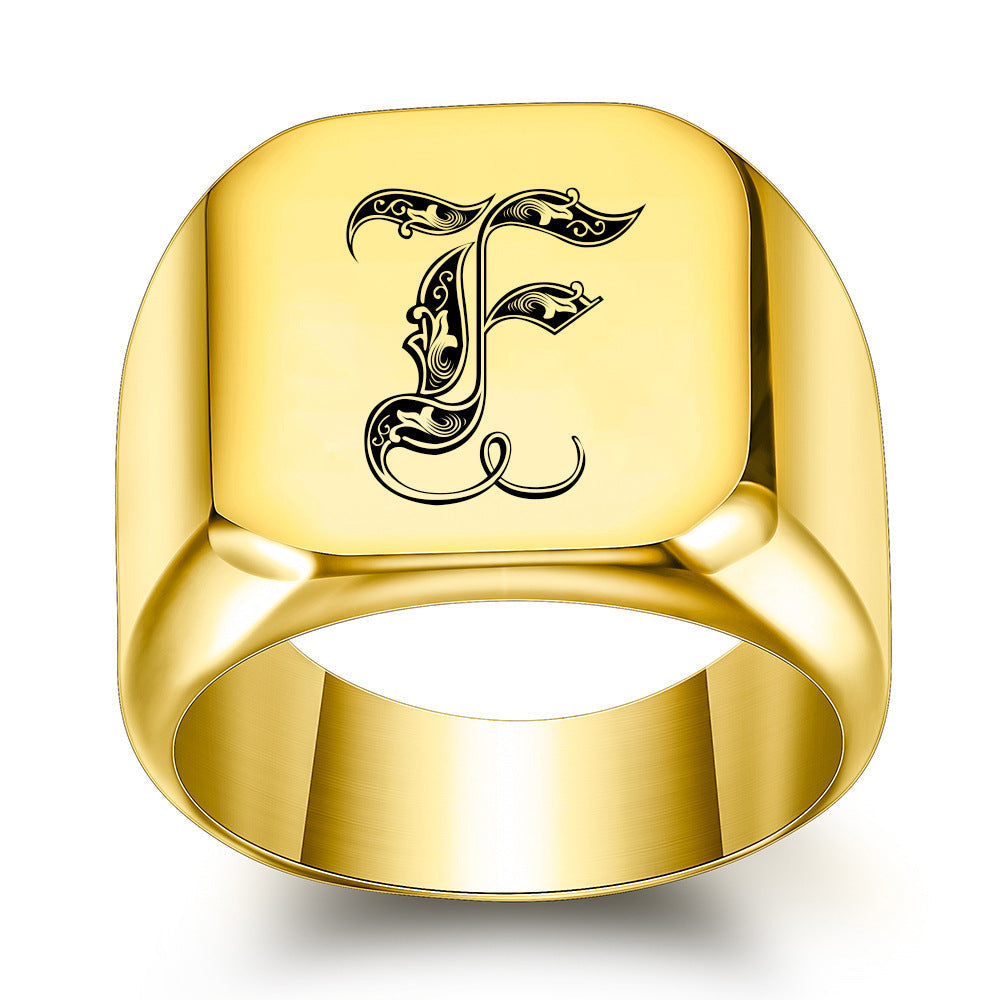 Klassisk Noble Initial Ring | Guld