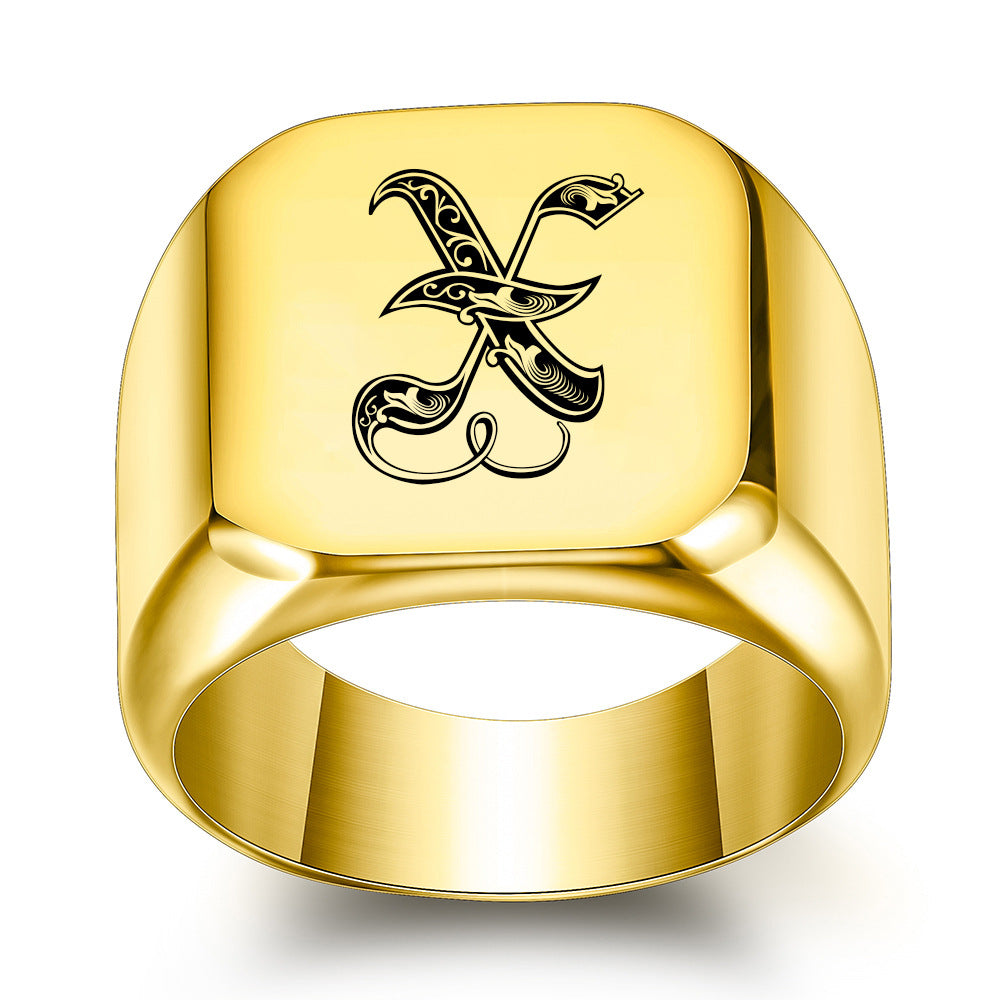 Klassisk Noble Initial Ring | Guld