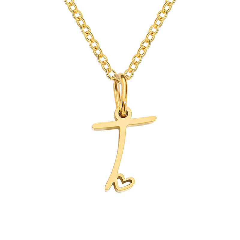 Hjerte Initial Halskæde | Guld
