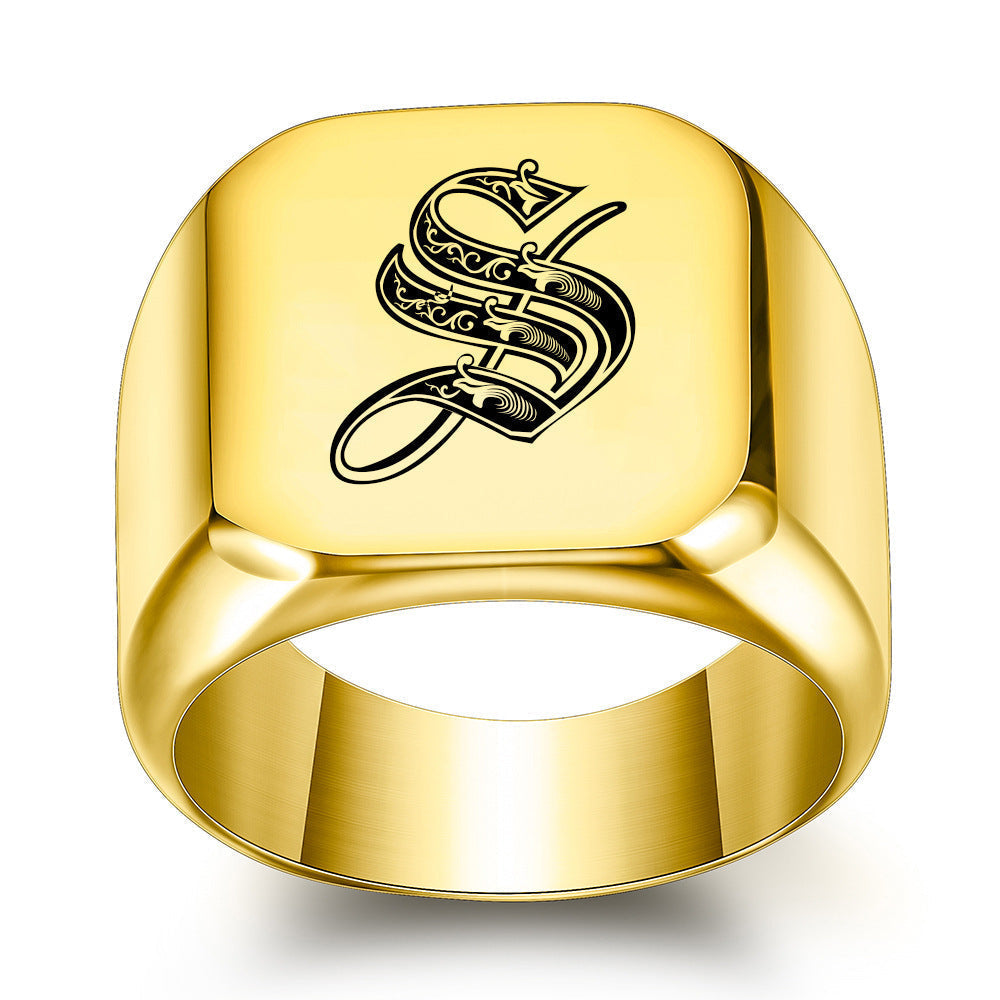 Klassisk Noble Initial Ring | Guld