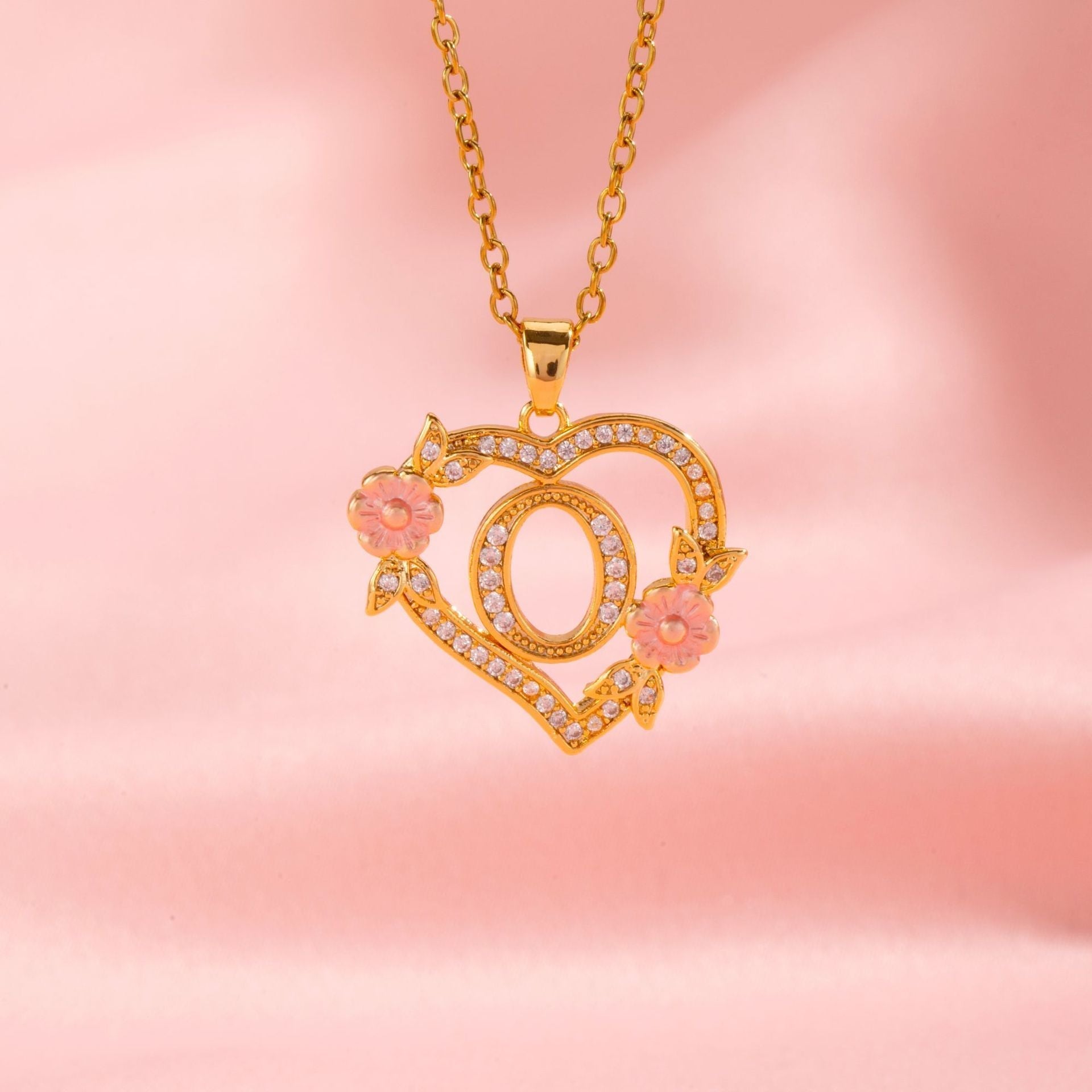 Blomster Charme Initial Halskæde | Guld