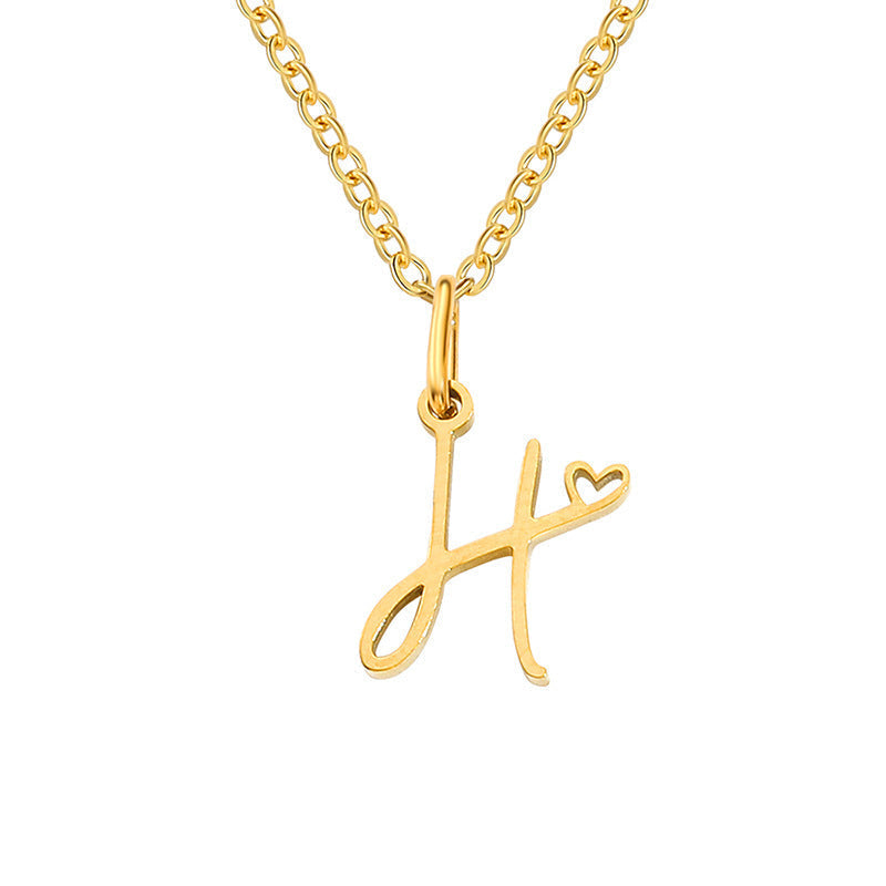 Hjerte Initial Halskæde | Guld