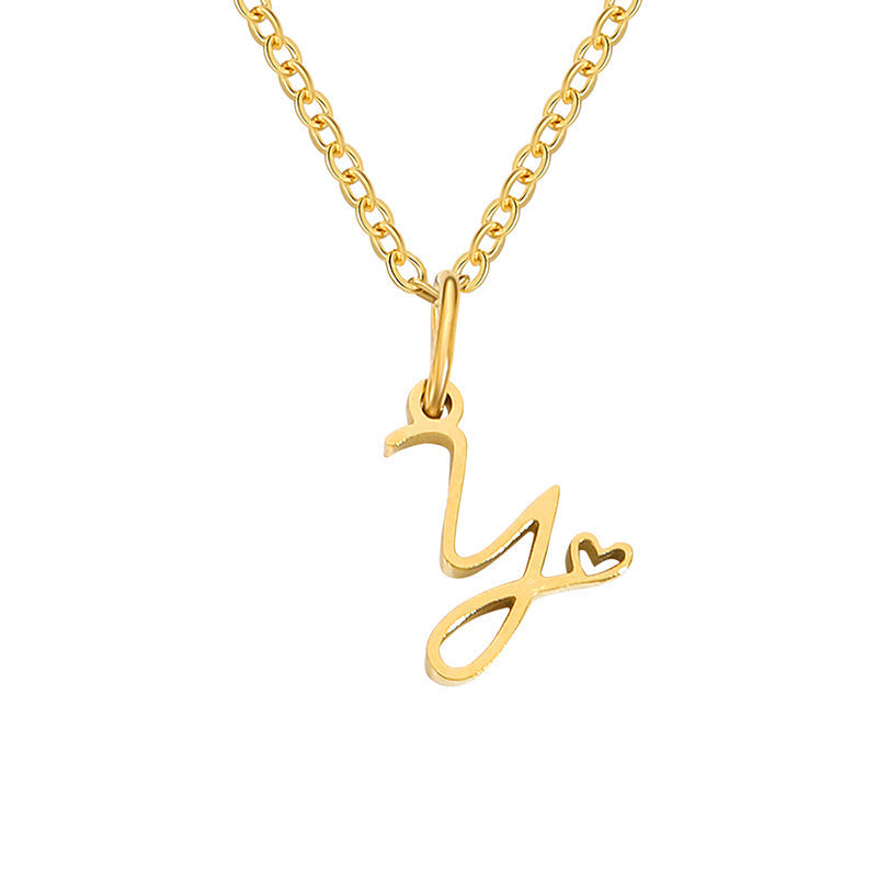 Hjerte Initial Halskæde | Guld