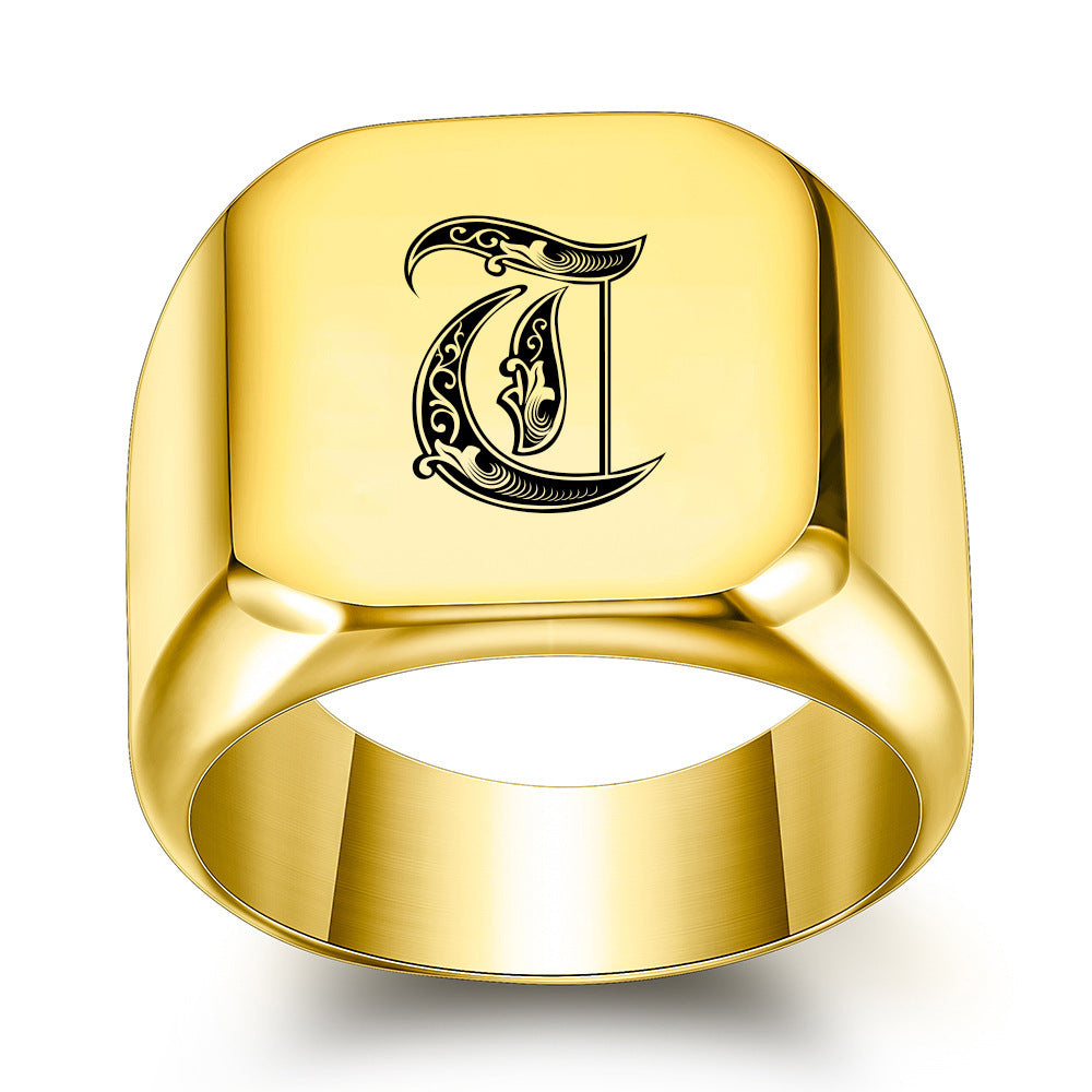 Klassisk Noble Initial Ring | Guld