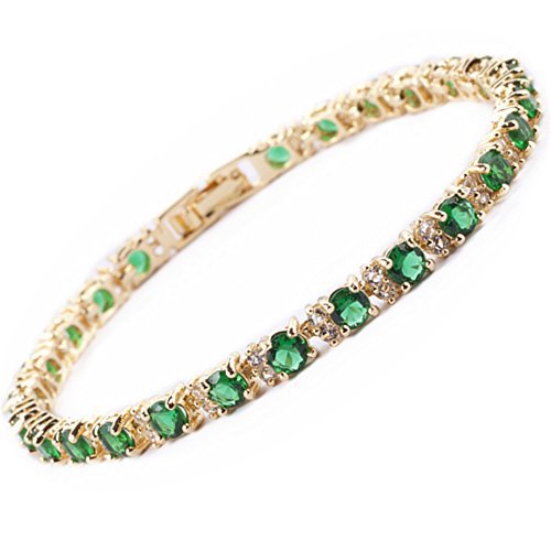 Emerald Trio Tennis Armbånd | Guld