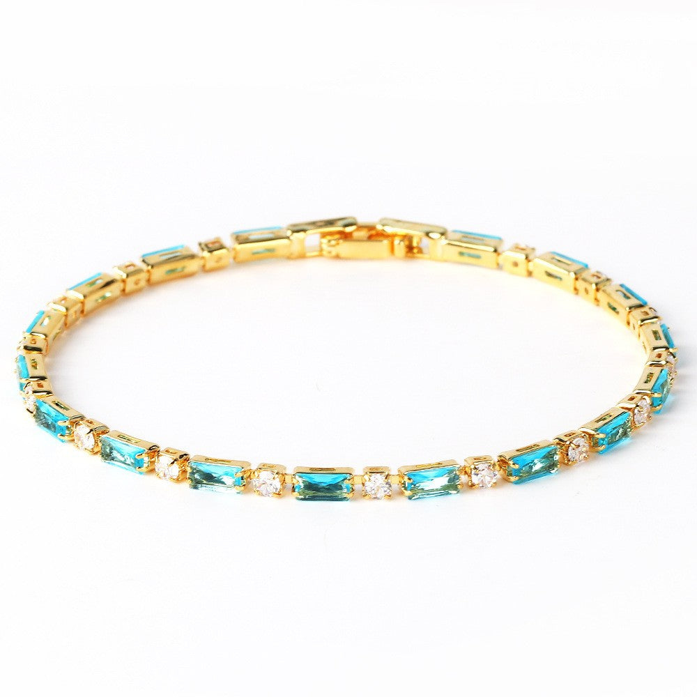 Naturlig Turkis Sten Armbånd | Guld