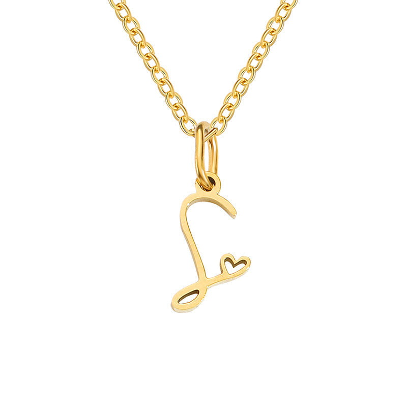 Hjerte Initial Halskæde | Guld
