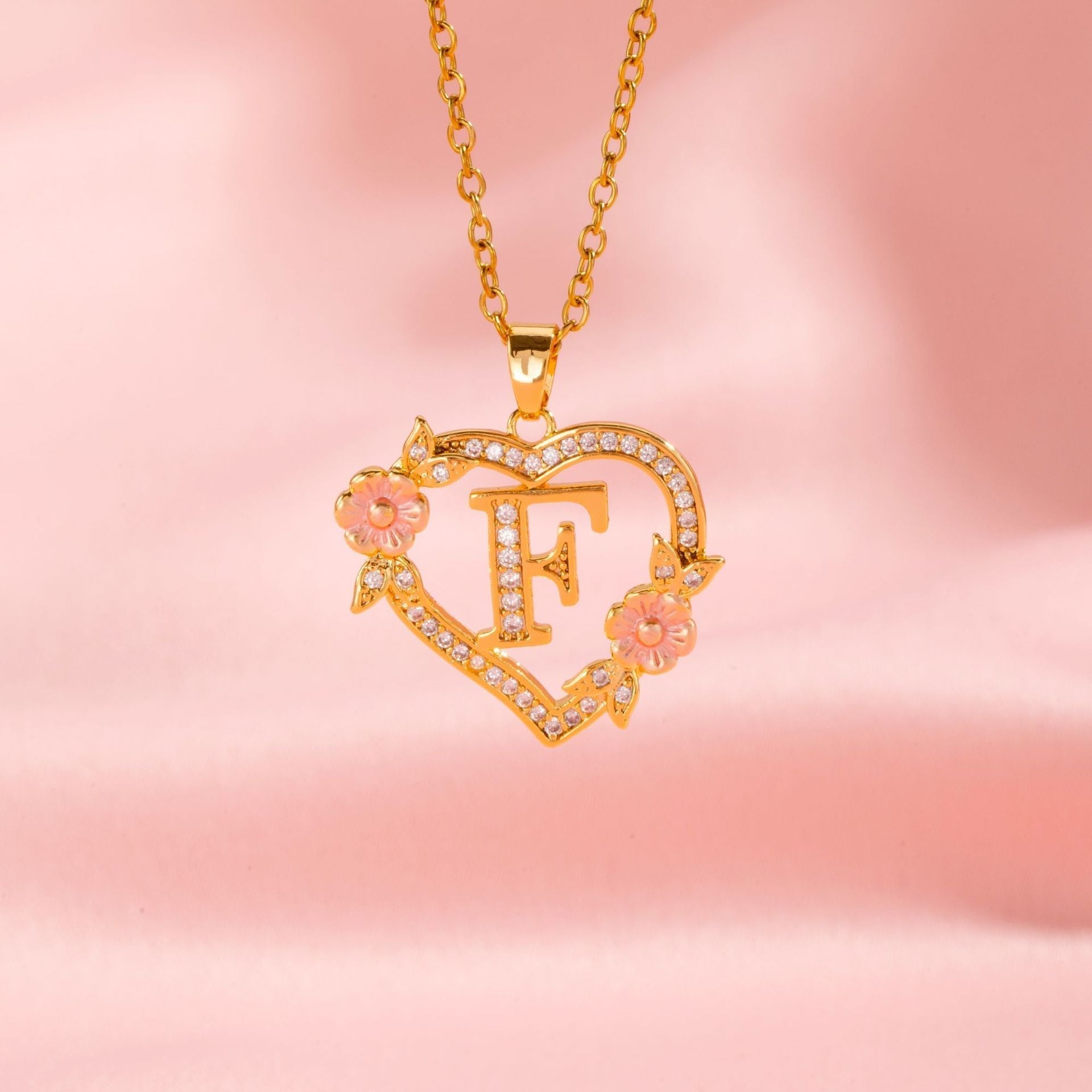 Blomster Charme Initial Halskæde | Guld