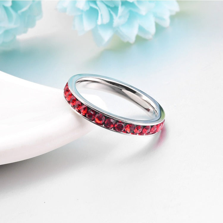 Ruby Eternity Band Ring | Hvidguld
