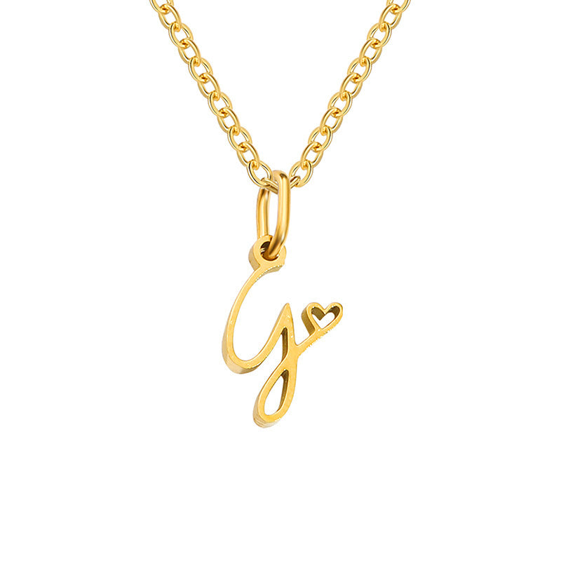 Hjerte Initial Halskæde | Guld