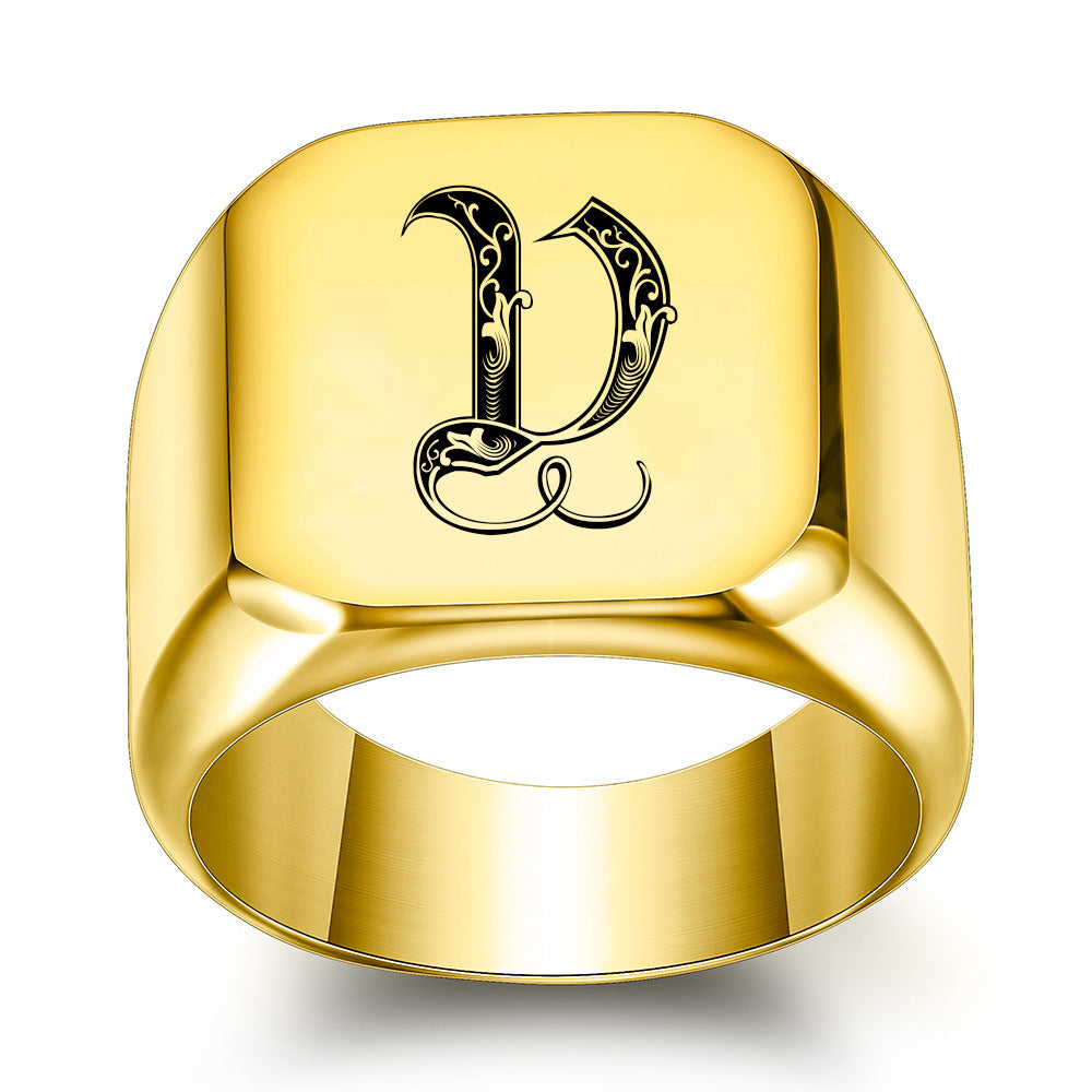 Klassisk Noble Initial Ring | Guld