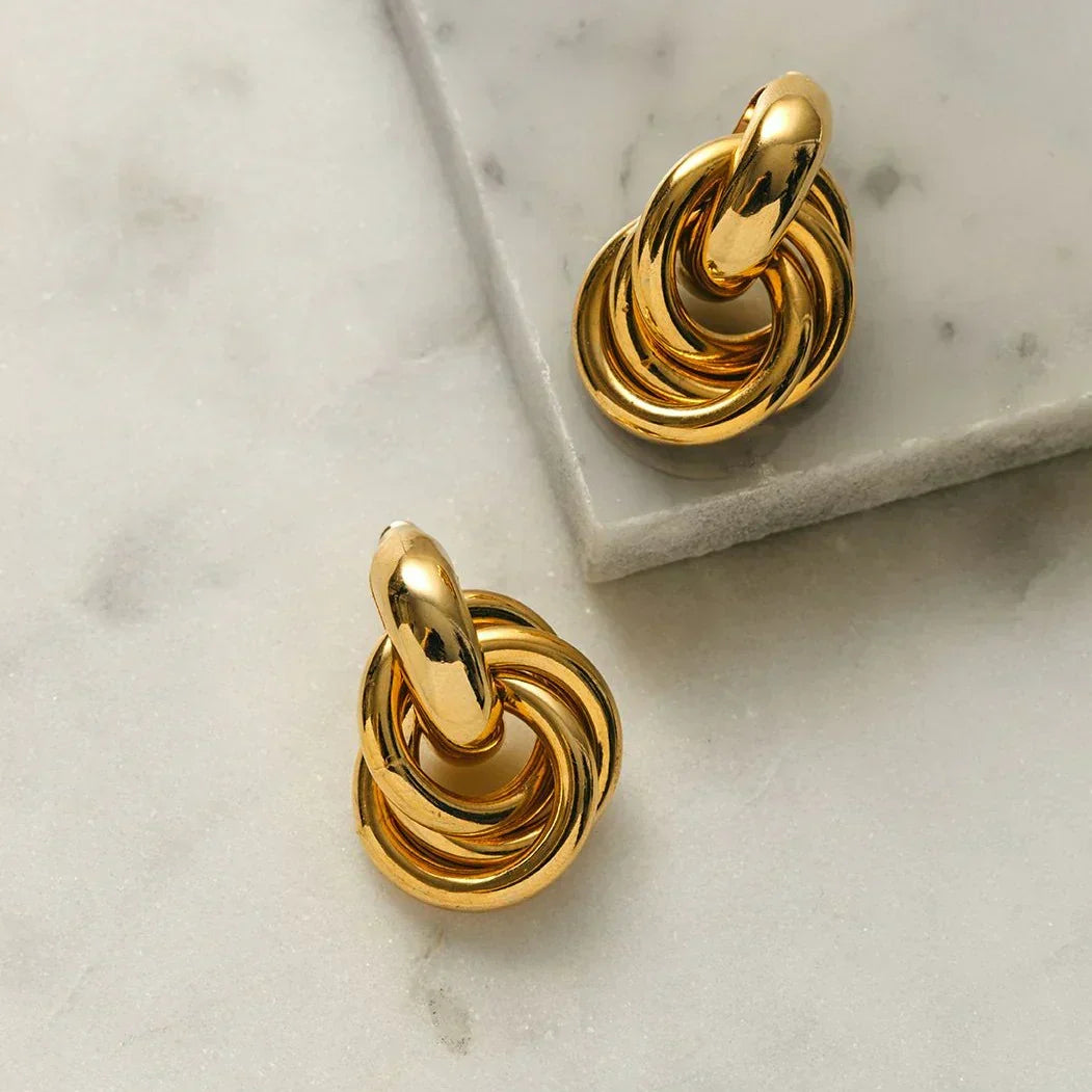 Udsagn Interlocking Øreringe | Guld