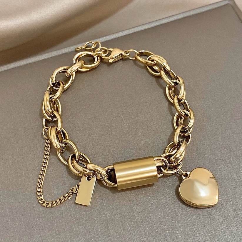 Opmuntrende Chunky Armbånd | Guld