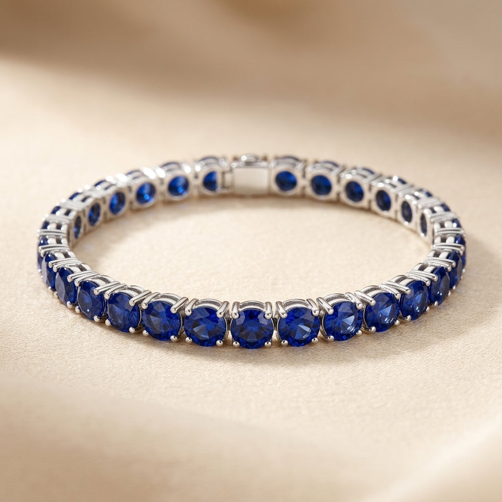 Sapphire Tennisarmbånd | Hvidguld