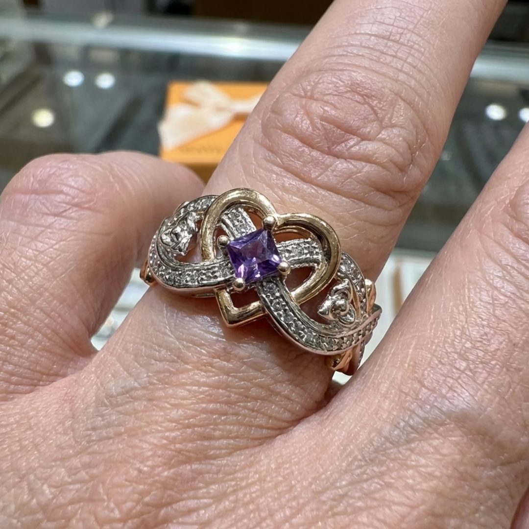 Violetheart Guld & Sølv Ring | Blandet Guld
