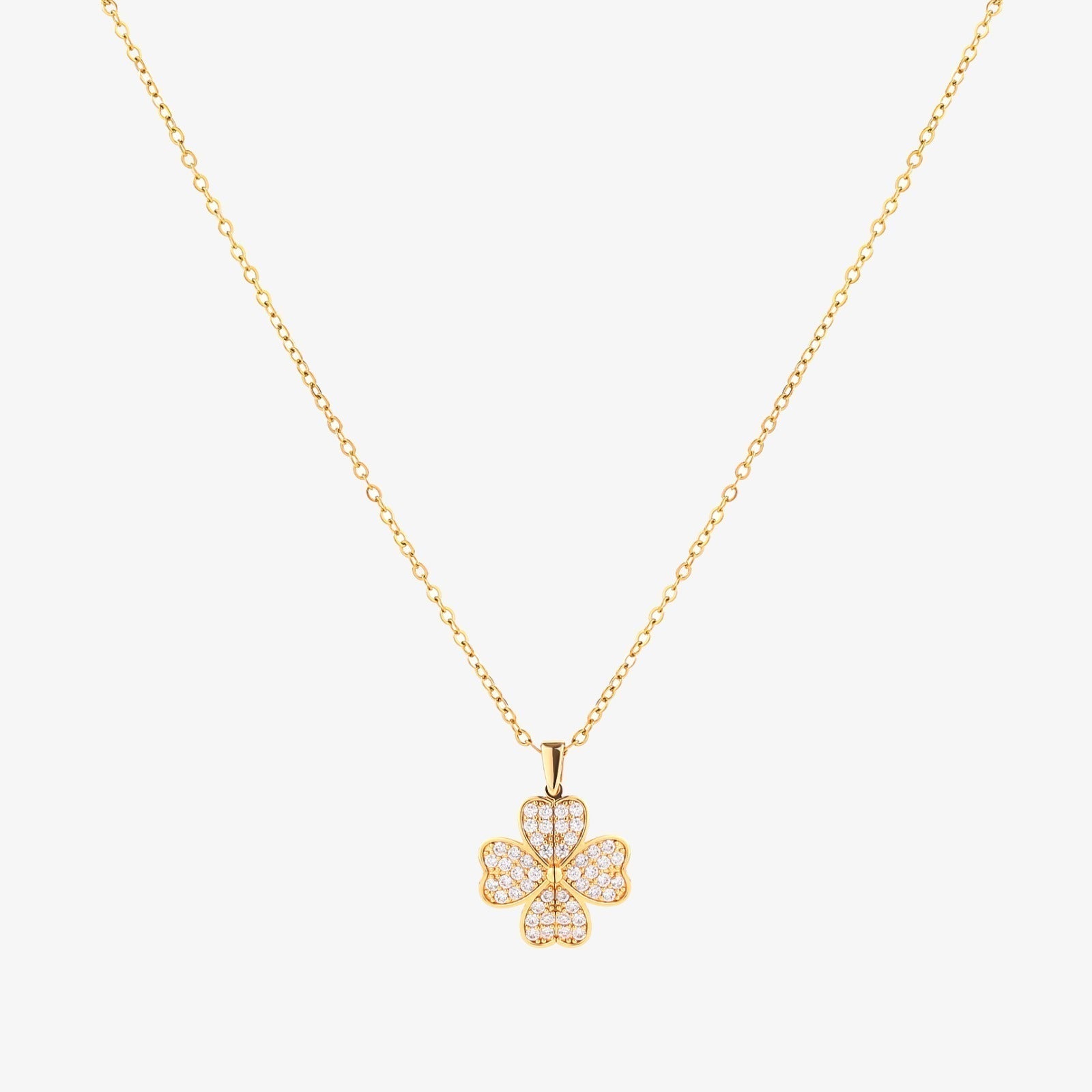 Hjerte Blomster Halskæde | Guld