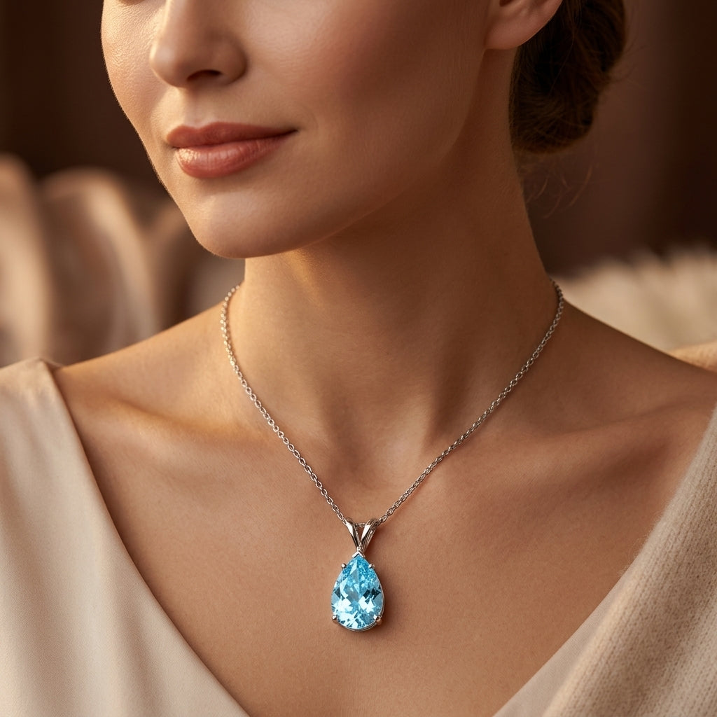 Ocean's Tear Necklace | Hvidguld