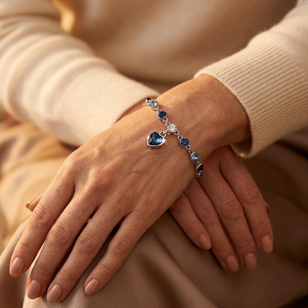Ocean Heart Glow Bracelet | Hvidguld