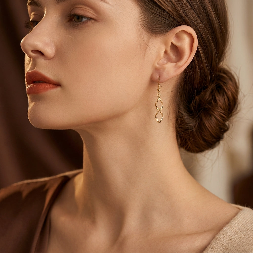 Spiral Dangle Øreringe | Guld
