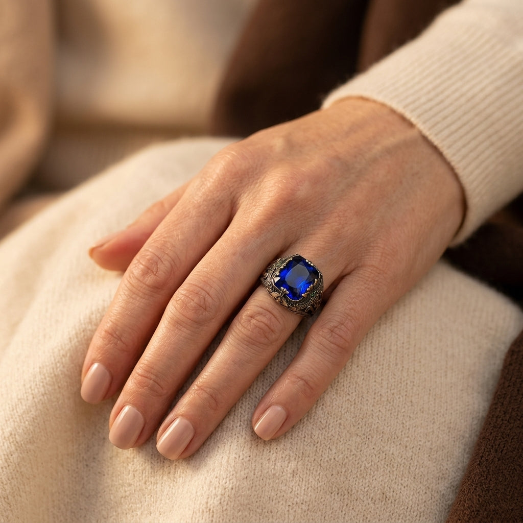 Klara Saphira Ring | Blandt Guld