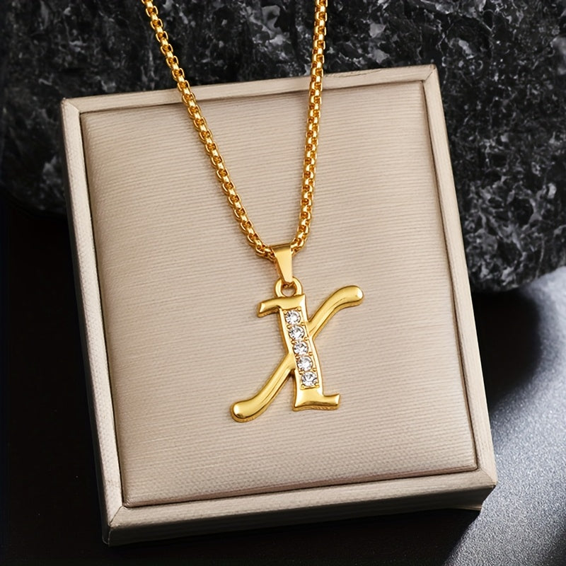 Krystal Accent Initial Halskæde | Guld