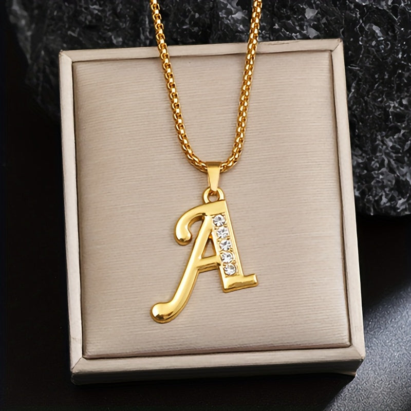 Krystal Accent Initial Halskæde | Guld
