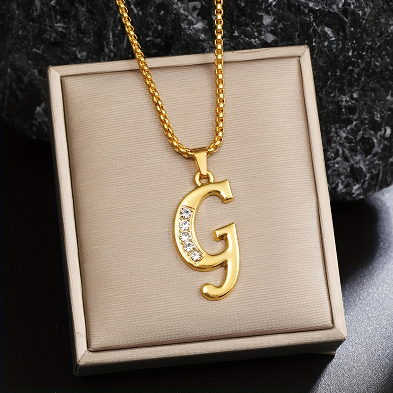 Krystal Accent Initial Halskæde | Guld