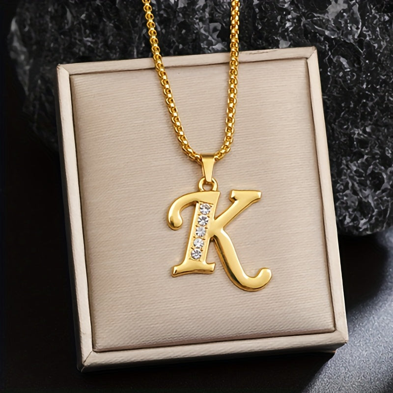 Krystal Accent Initial Halskæde | Guld