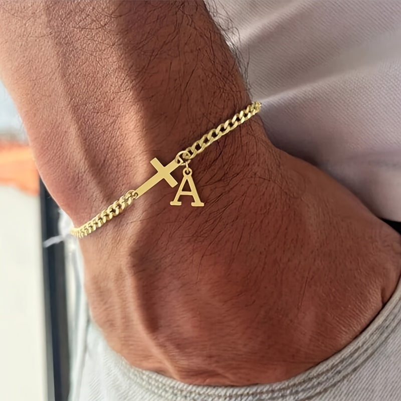 Initial Cross Bracelet | Guld