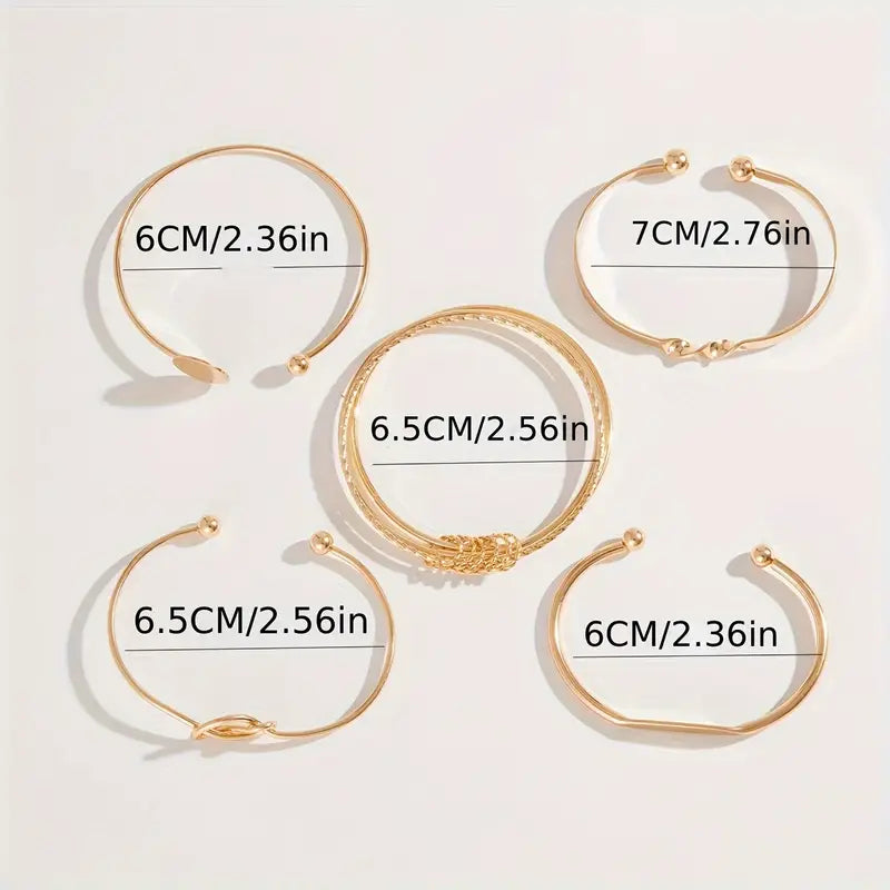 Knotted Elegance Armbåndsæt | Guld