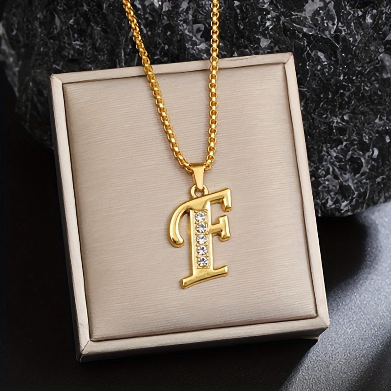 Krystal Accent Initial Halskæde | Guld