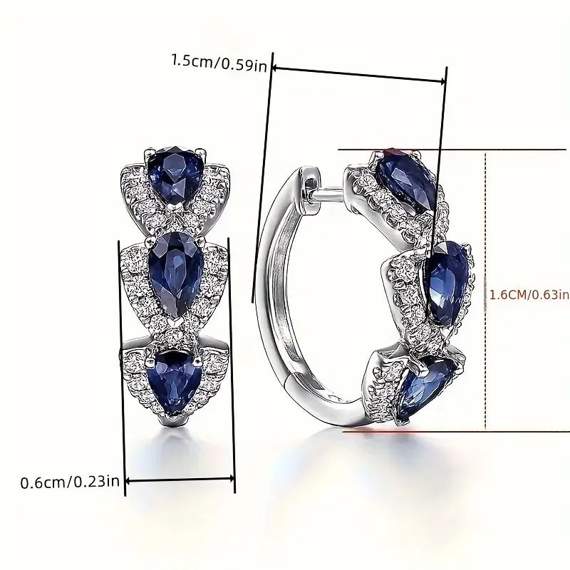 Royal Sapphire Crest Øreringe | Hvidguld